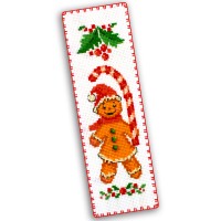 Gingerbread Man Counted Cross Stitch Bookmark Kit