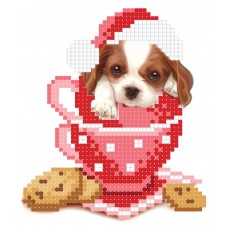 "Puppy in a cup" - Bead embroidery pattern
