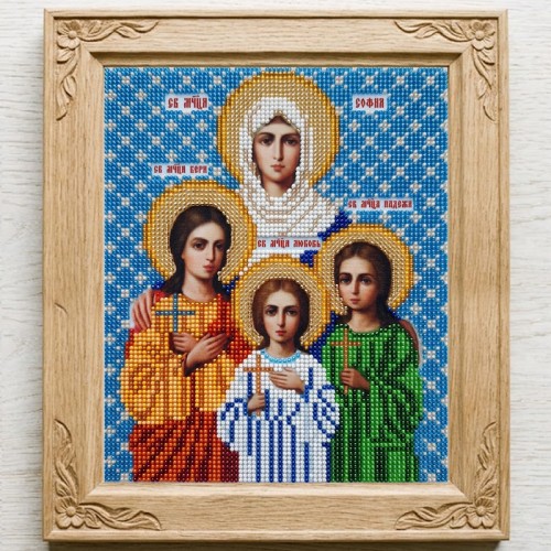 Saints Faith, Hope, Love and Sophia — Bead Embroidery Icon Pattern