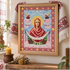 "Intercession of the Theotokos A5" - Bead embroidery pattern of icon
