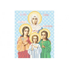 "Saints Faith, Hope and Charity" - Bead embroidery pattern of icon 