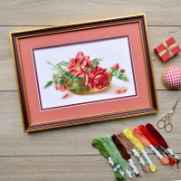 Roses in a Bowl Counted Cross Stitch Kit