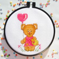 Love You, Teddy Counted Cross Stitch Kit