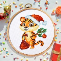 Christmas Tiger Cub Counted Cross Stitch Kit