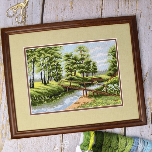 Summer by the River — Counted Cross Stitch Kit Summer by the River — Counted Cross Stitch Kit