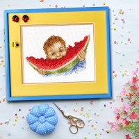Yummy Watermelon Counted Cross Stitch Kit